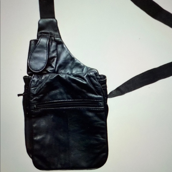 Black Leather Crossbody Bag - Picture 2 of 7